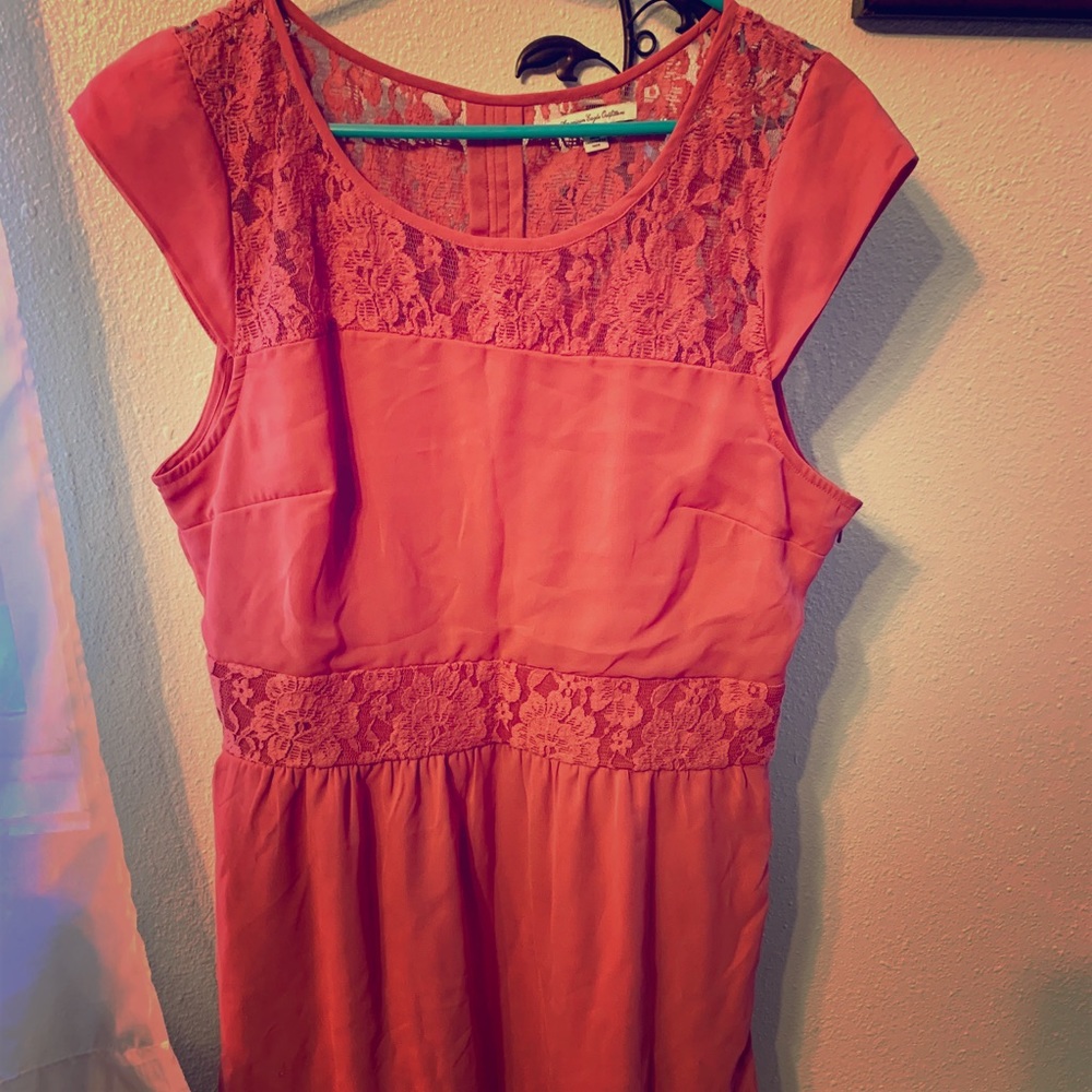 Rose lace detailed dress